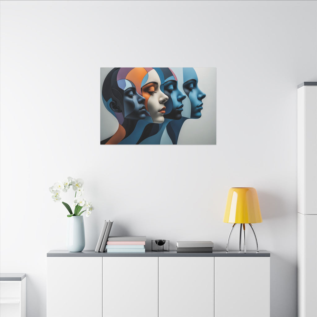 Echoes of Self – Modern Geometric Female Portrait Wall Art