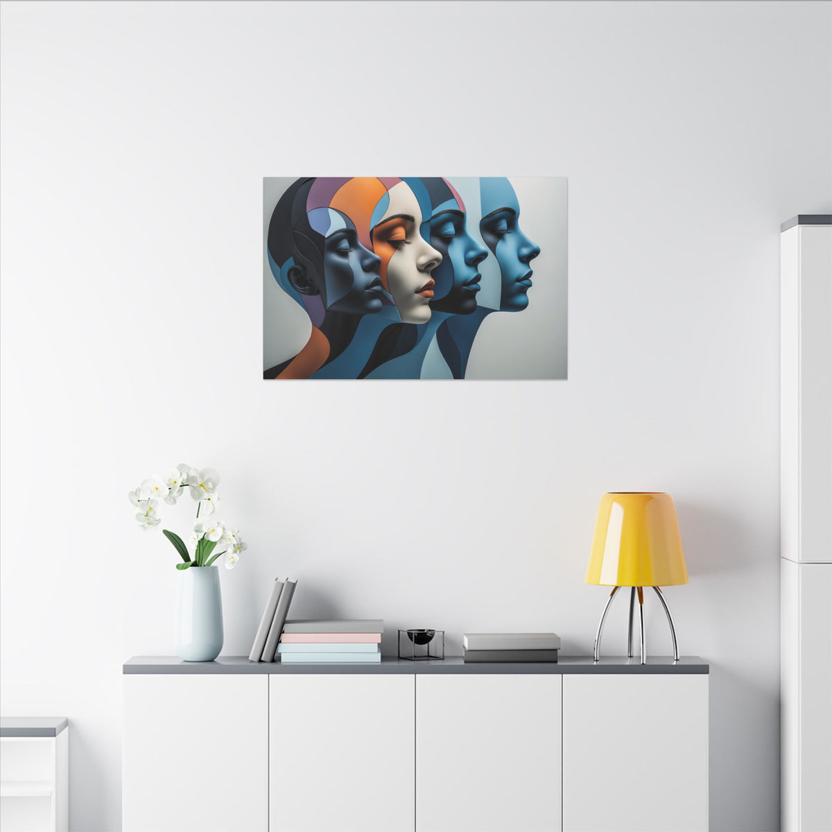 Echoes of Self – Modern Geometric Female Portrait Wall Art