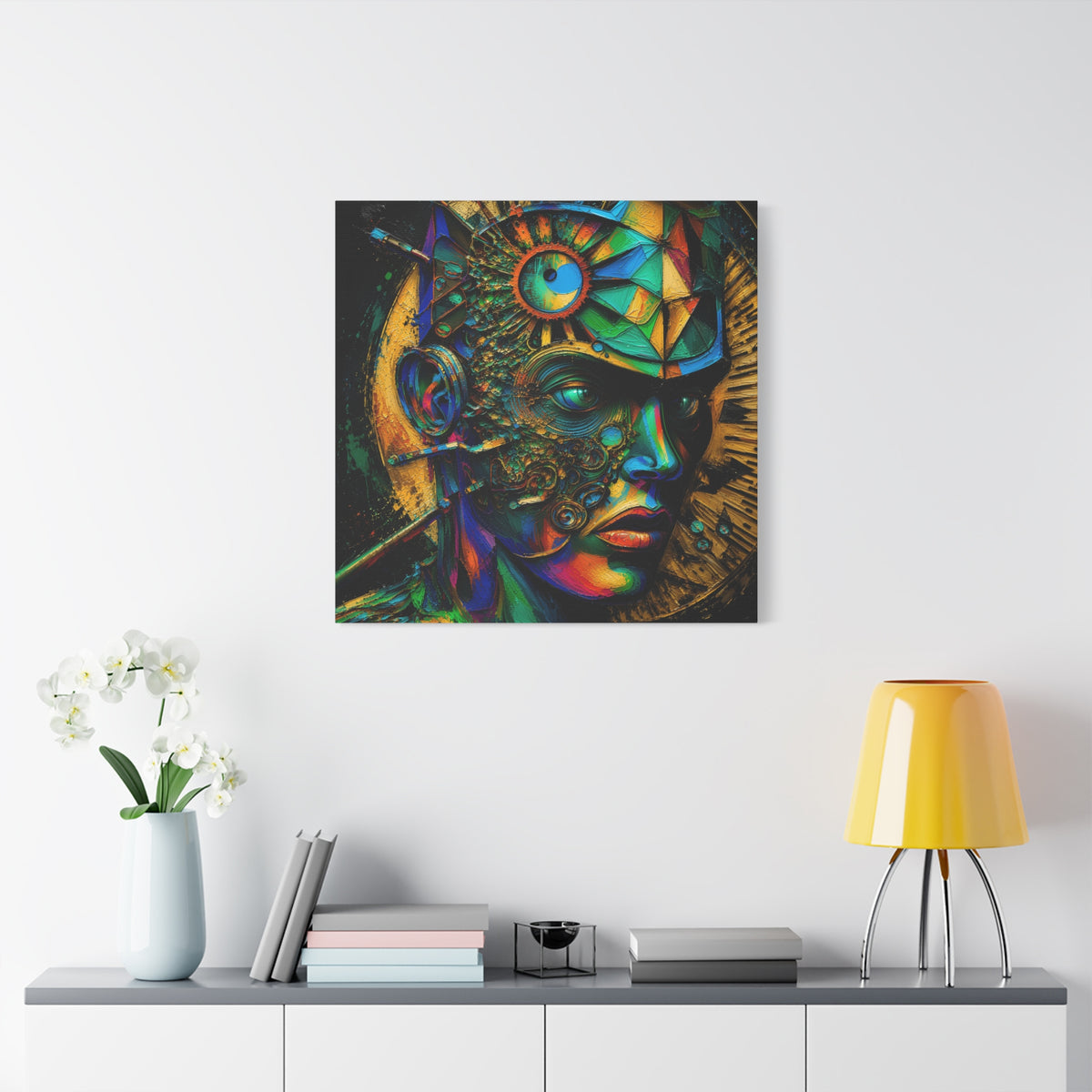Vision Engine — Futuristic Abstract Portrait Fine Art Print