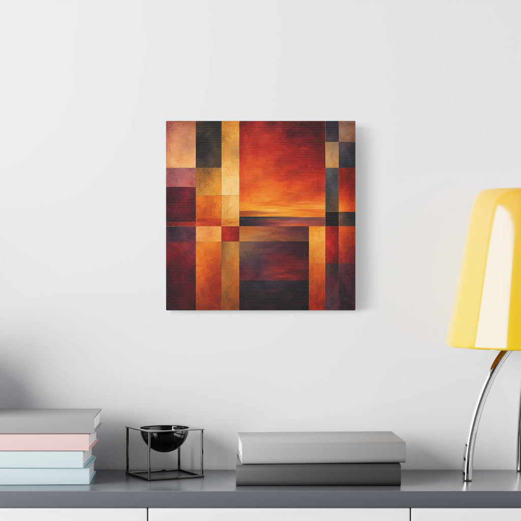 Afterglow Structure — Geometric Sunset Abstract Fine Art Print