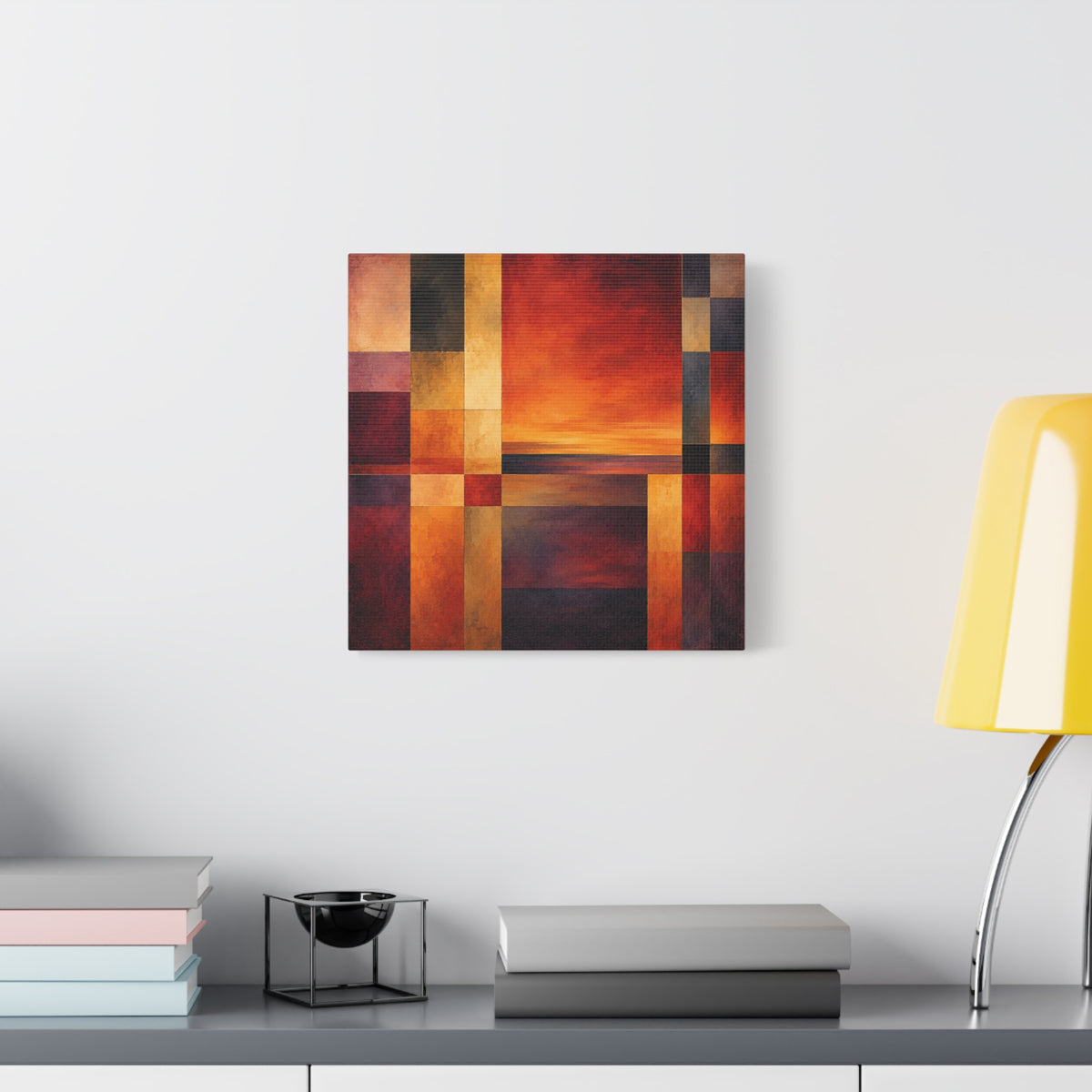 Afterglow Structure — Geometric Sunset Abstract Fine Art Print