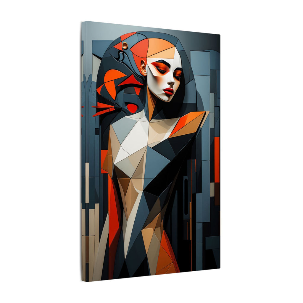 Composed in Structure – Geometric Female Portrait Canvas Print
