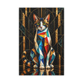 Curious Geometry – Geometric Cat Portrait Canvas Print