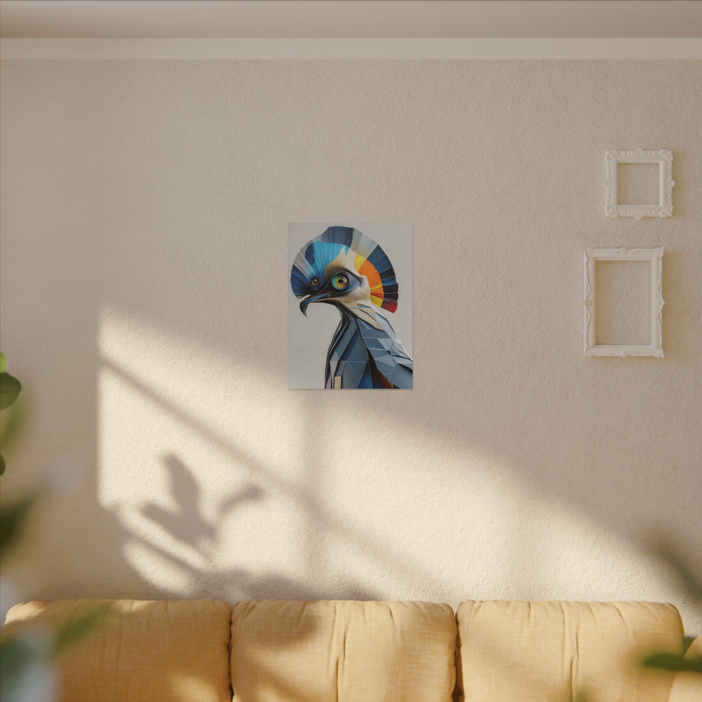 Crest of Light – Geometric Crested Bird Canvas Print