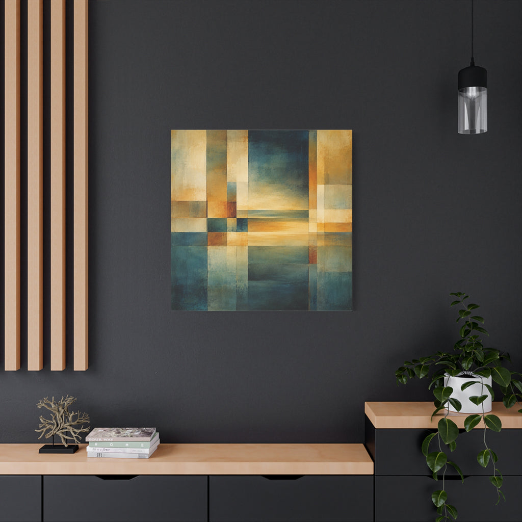 Between Water and Light — Geometric Horizon Abstract Fine Art Print