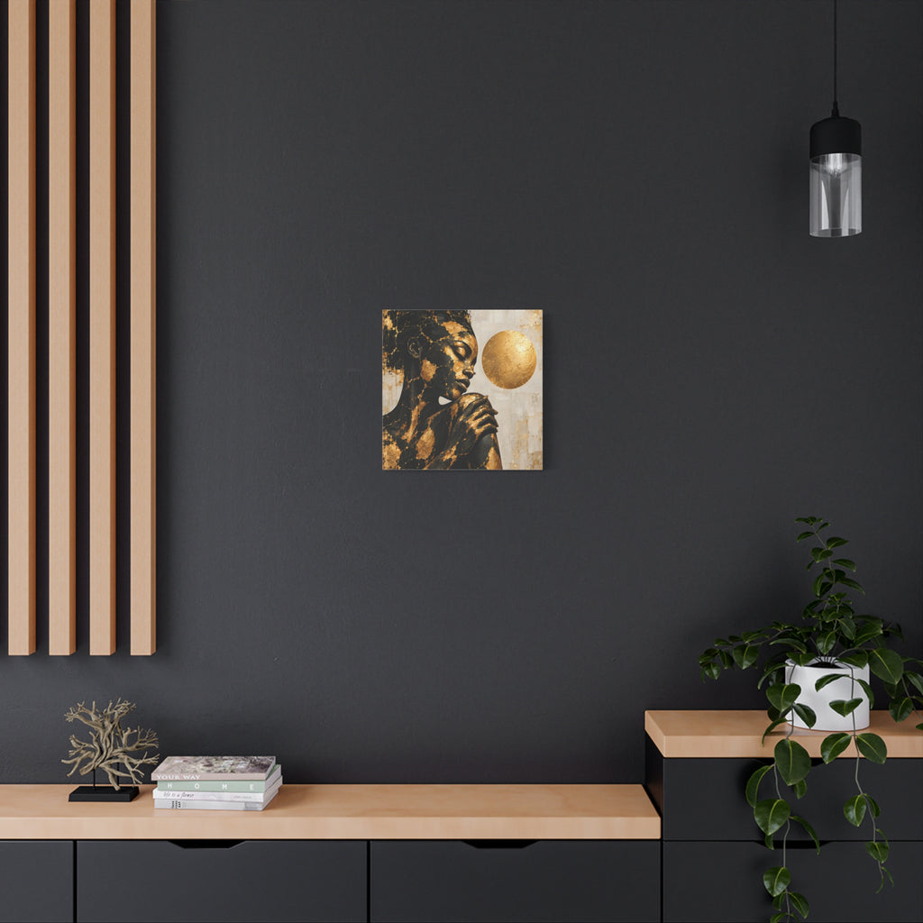 Held in Gold — Modern Black & Gold Woman Portrait