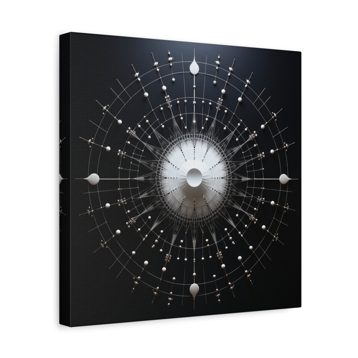 Celestial Measure — Monochrome Sacred Geometry Wall Art