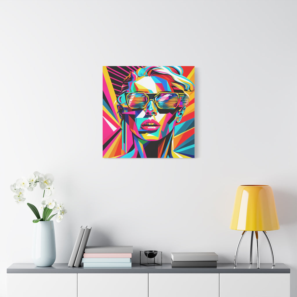 City Voltage – Neon Pop Art Portrait Canvas Print