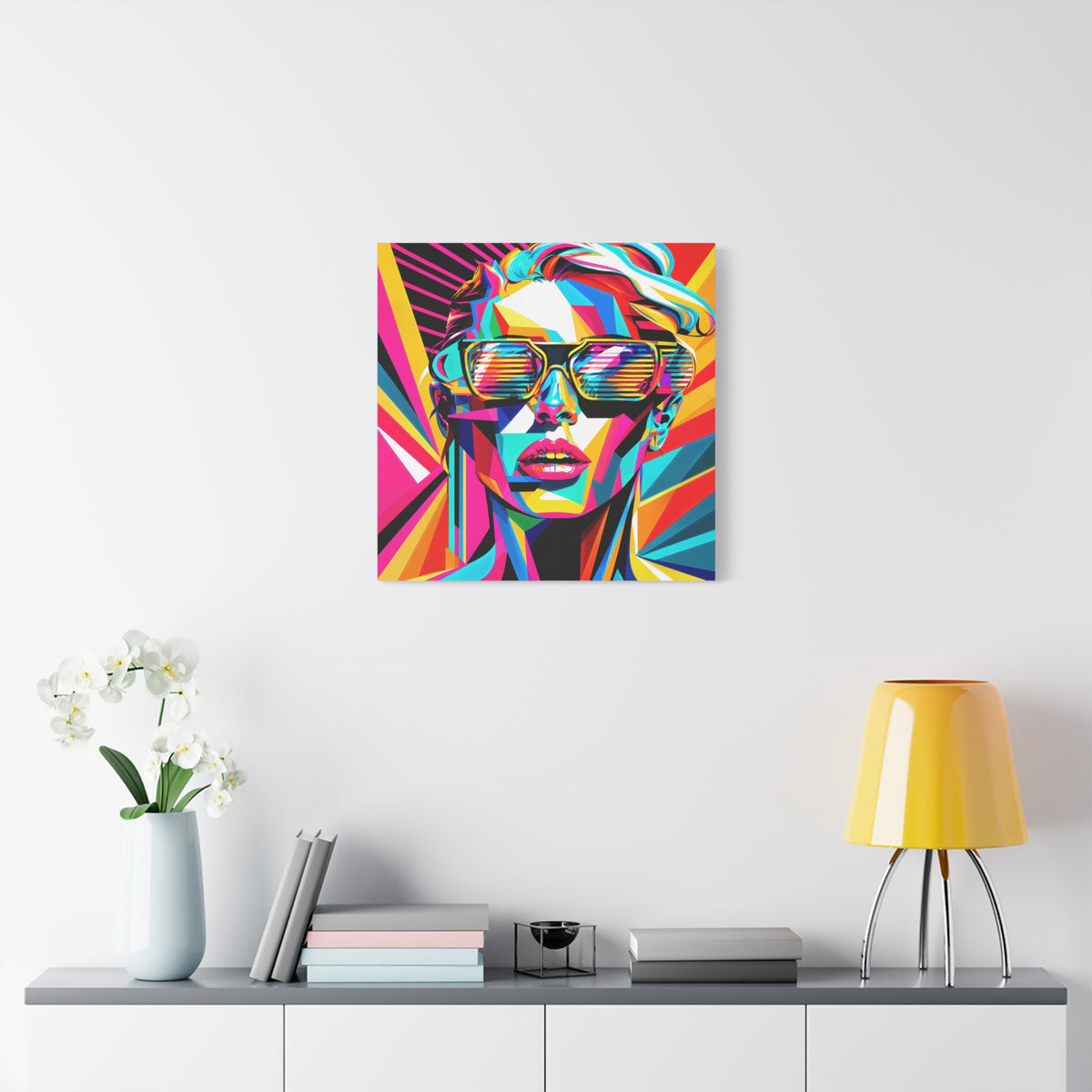 City Voltage – Neon Pop Art Portrait Canvas Print