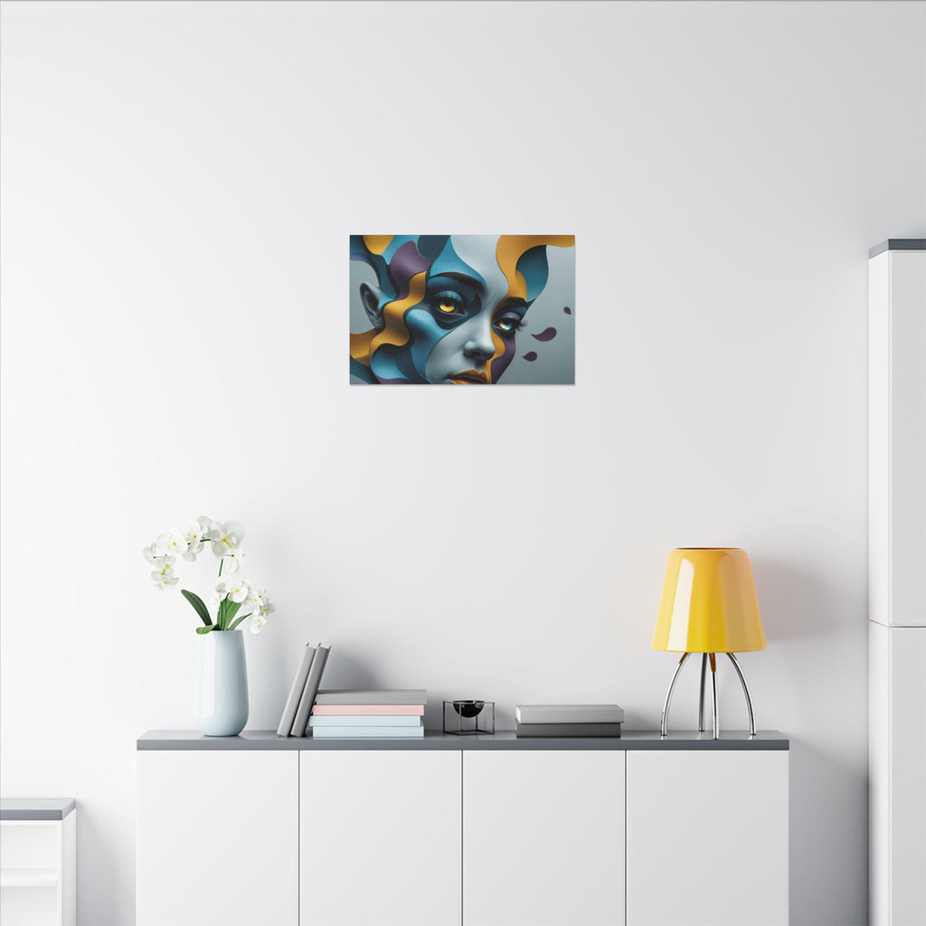 Soft Frequency – Abstract Geometric Female Portrait Canvas Print