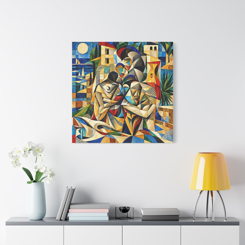 Held Between Tides — Cubist Family & Coastal Fine Art Print