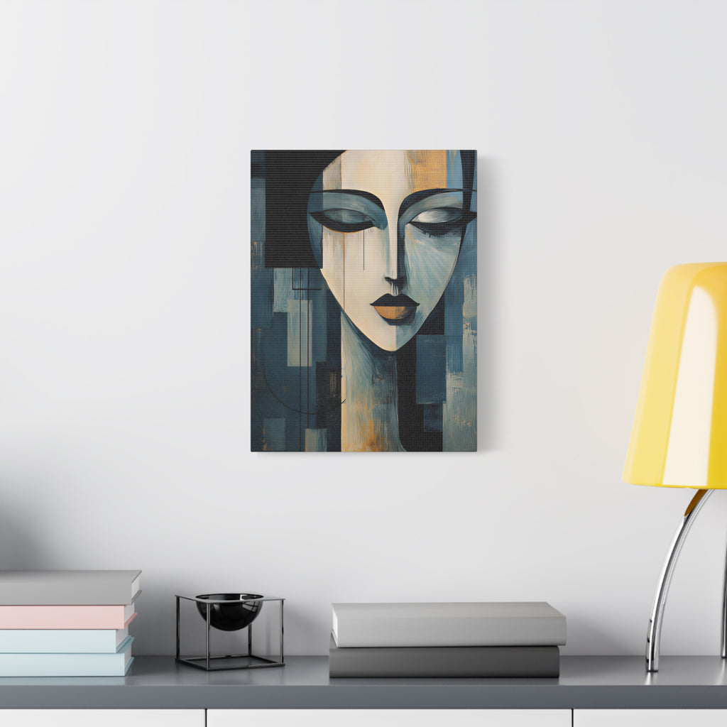The Quiet Between — Modern Cubist Woman Fine Art Print
