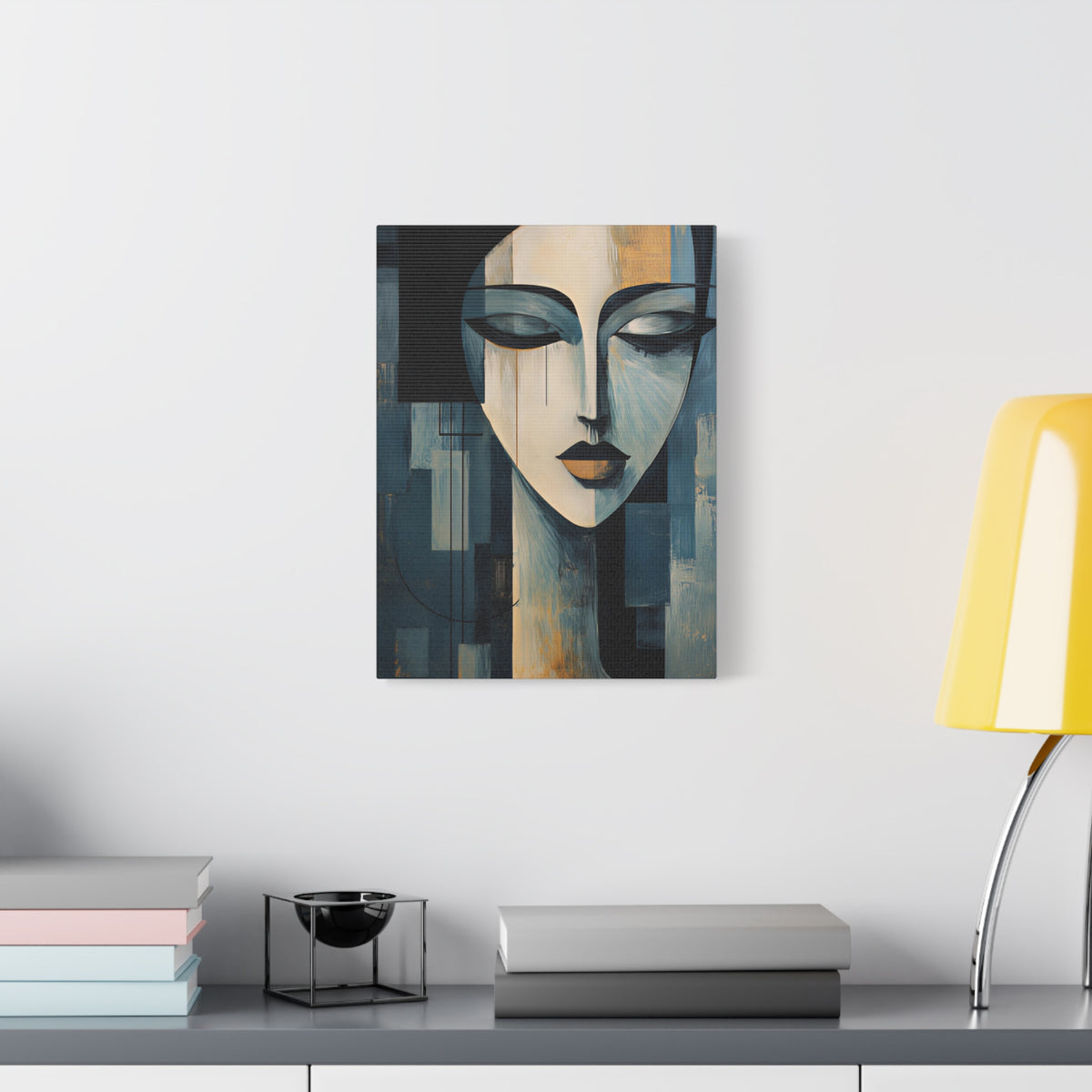 The Quiet Between — Modern Cubist Woman Fine Art Print