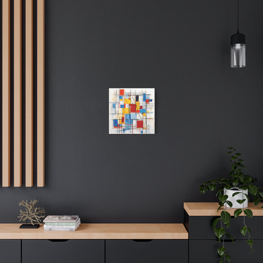 Controlled Chaos — Modern Geometric Abstract in Red, Blue, Yellow & Black