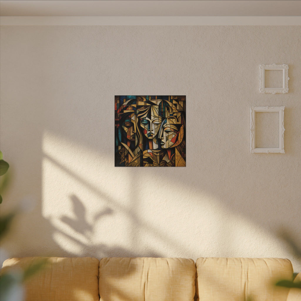 The Three Within – Cubist Triple Portrait Canvas Print