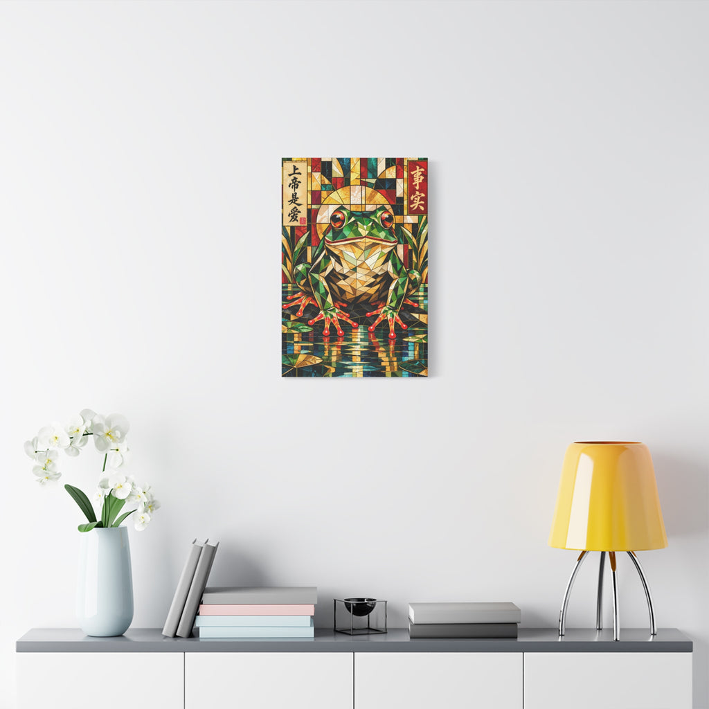 God Is Love—and That’s a Fact | Cubist Stained Glass Frog Art
