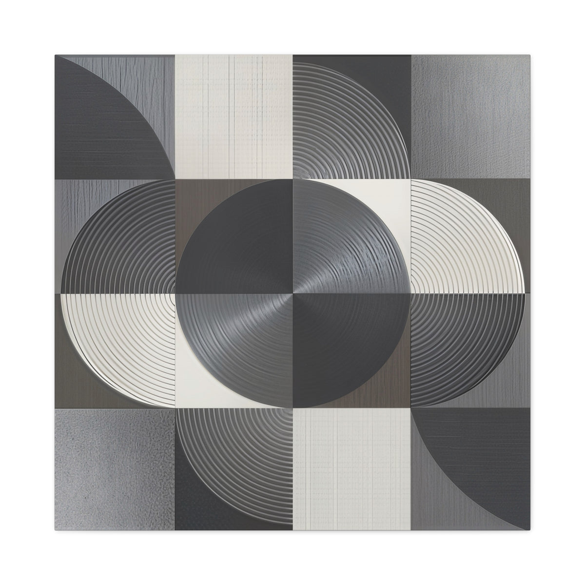 Measured Silence – Monochrome Geometric Circle Canvas Print
