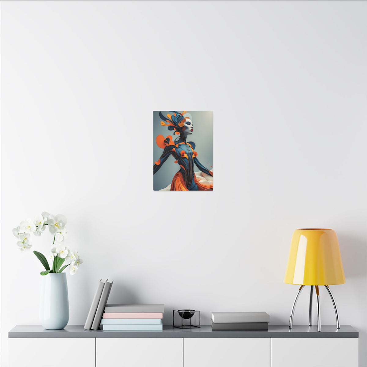 Dressed for Another World – Futuristic Fashion Portrait Canvas Print