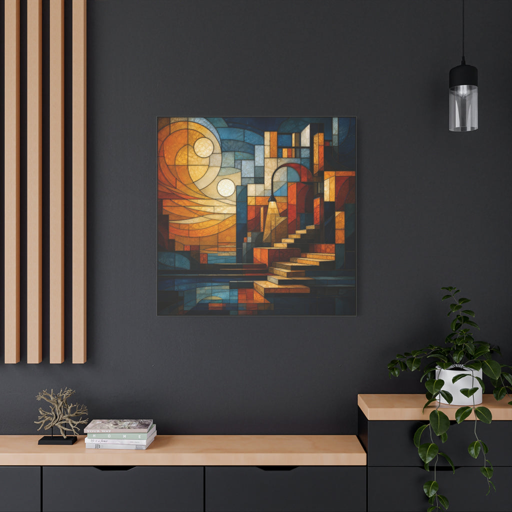 The Way Forward — Modern Architectural Stained Glass Abstract Wall Art