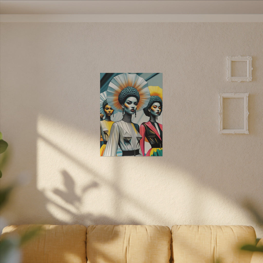 Crowned in Form – Futurist Fashion Portrait Canvas Print