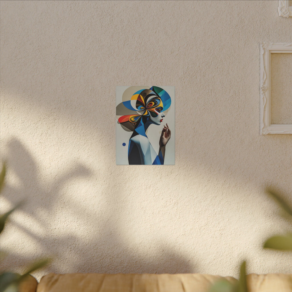 The Shape of Thought – Futurist Geometric Female Portrait Canvas Print