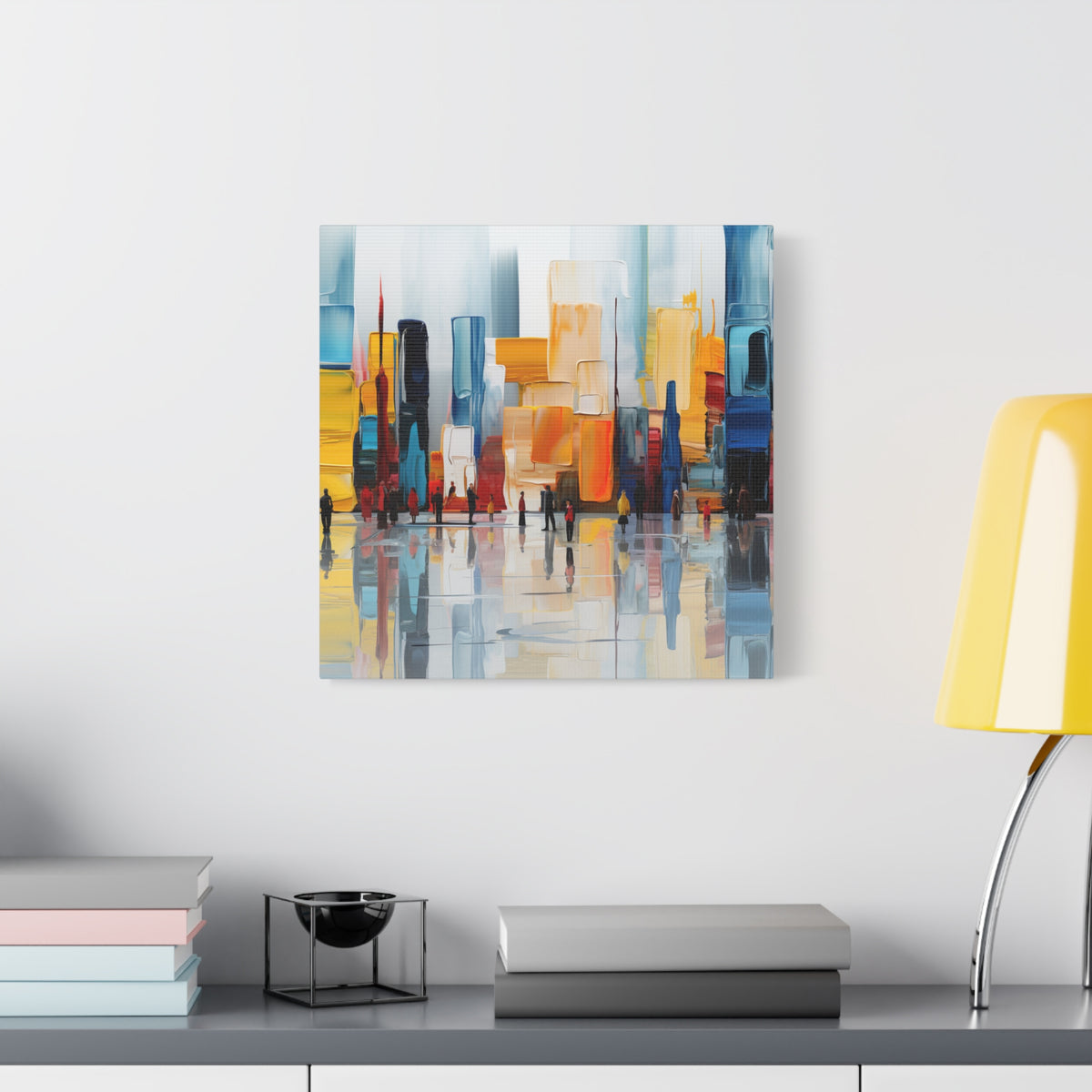 City in Reflection – Abstract Urban Skyline Canvas Print