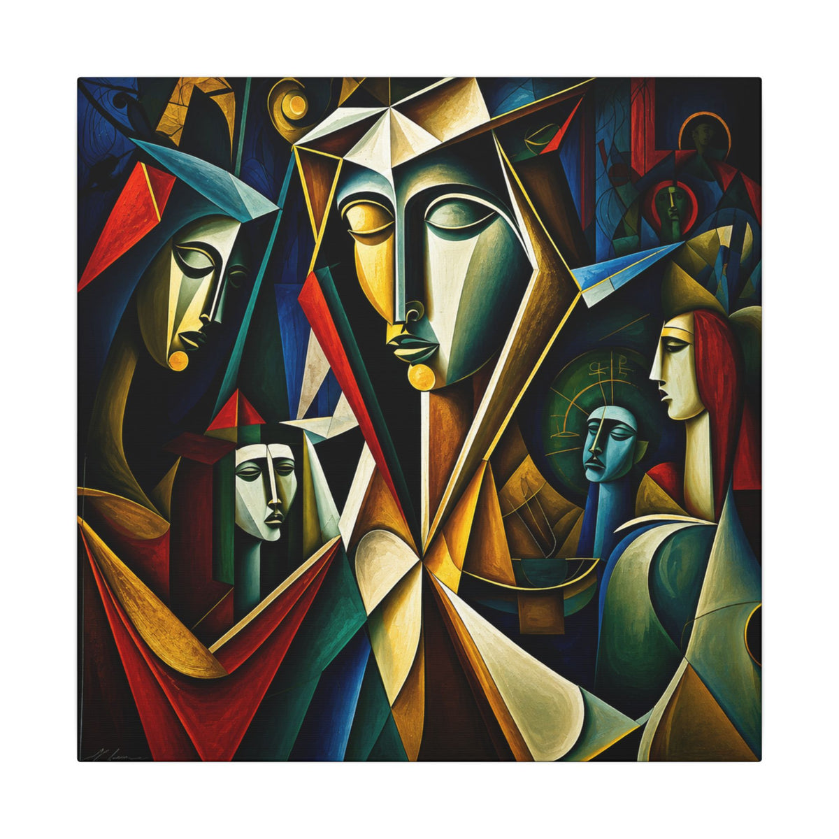 The Ones Who Walk With Us — Abstract Figurative Cubist Art Print