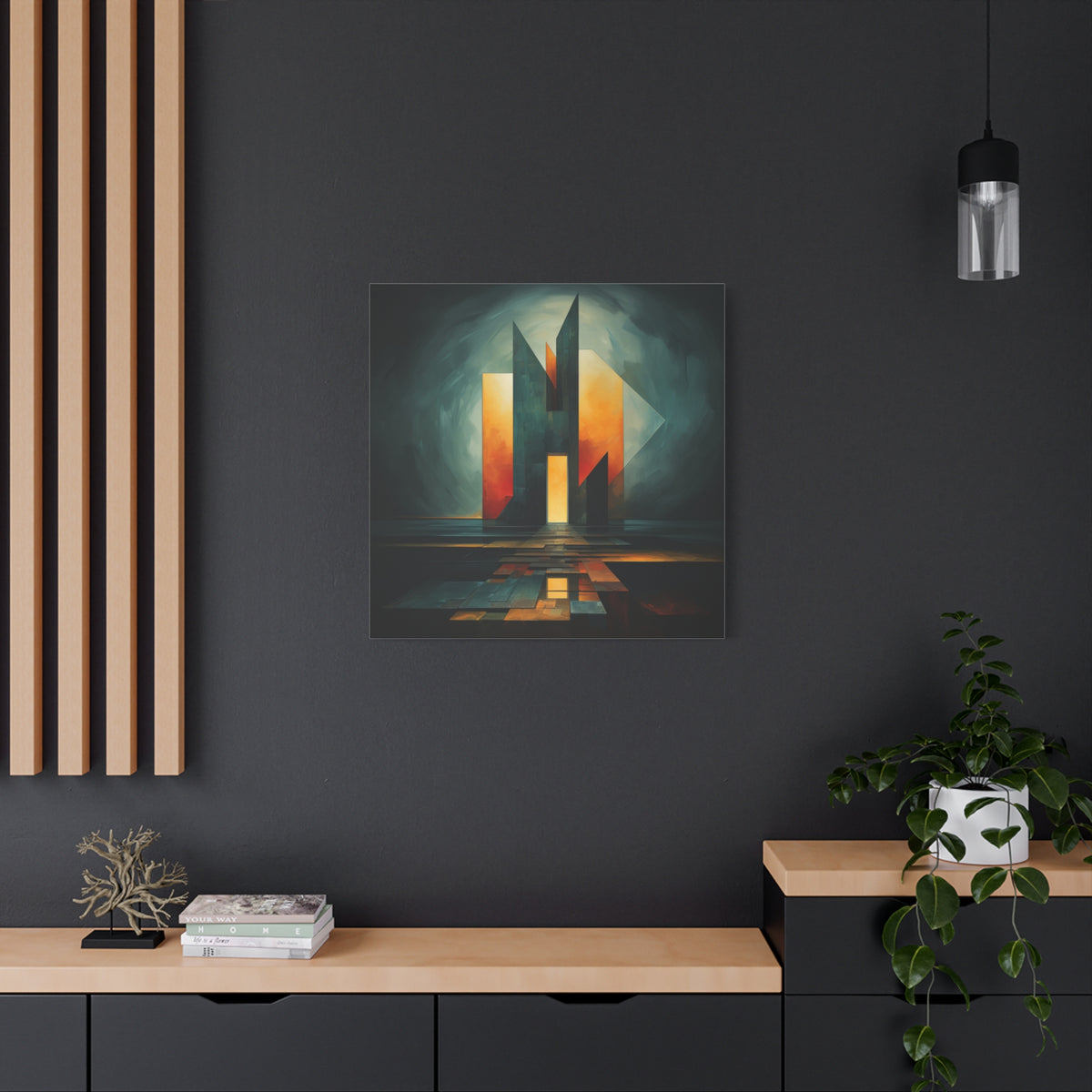 Temple of Arrival — Futuristic Architectural Abstract Wall Art