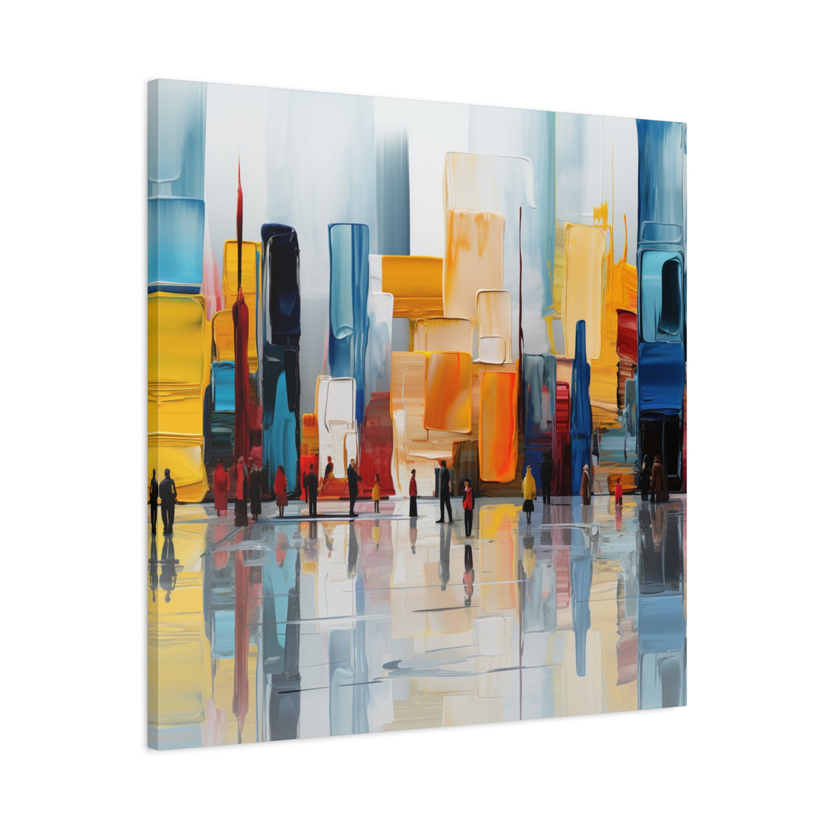 City in Reflection – Abstract Urban Skyline Canvas Print