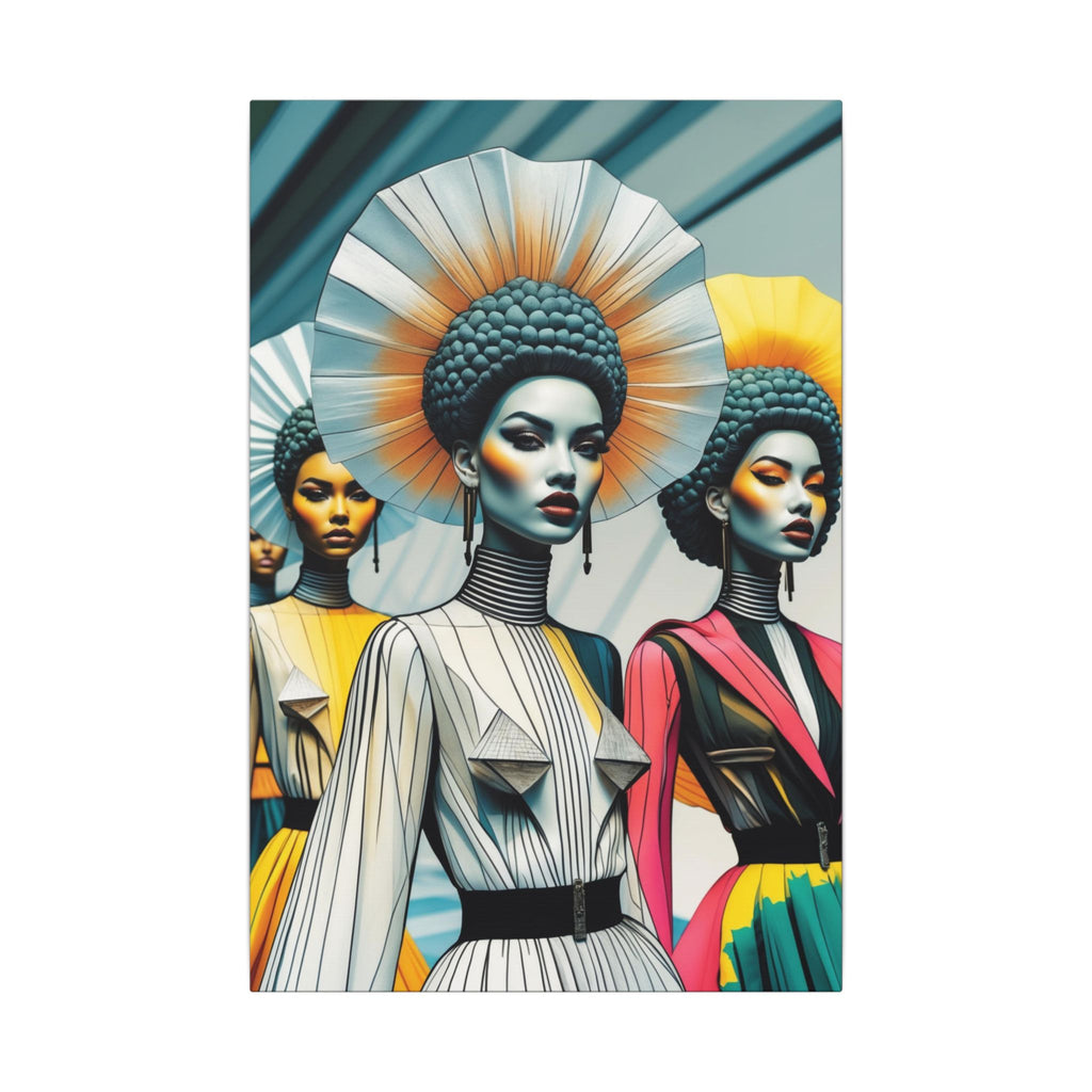 Crowned in Form – Futurist Fashion Portrait Canvas Print