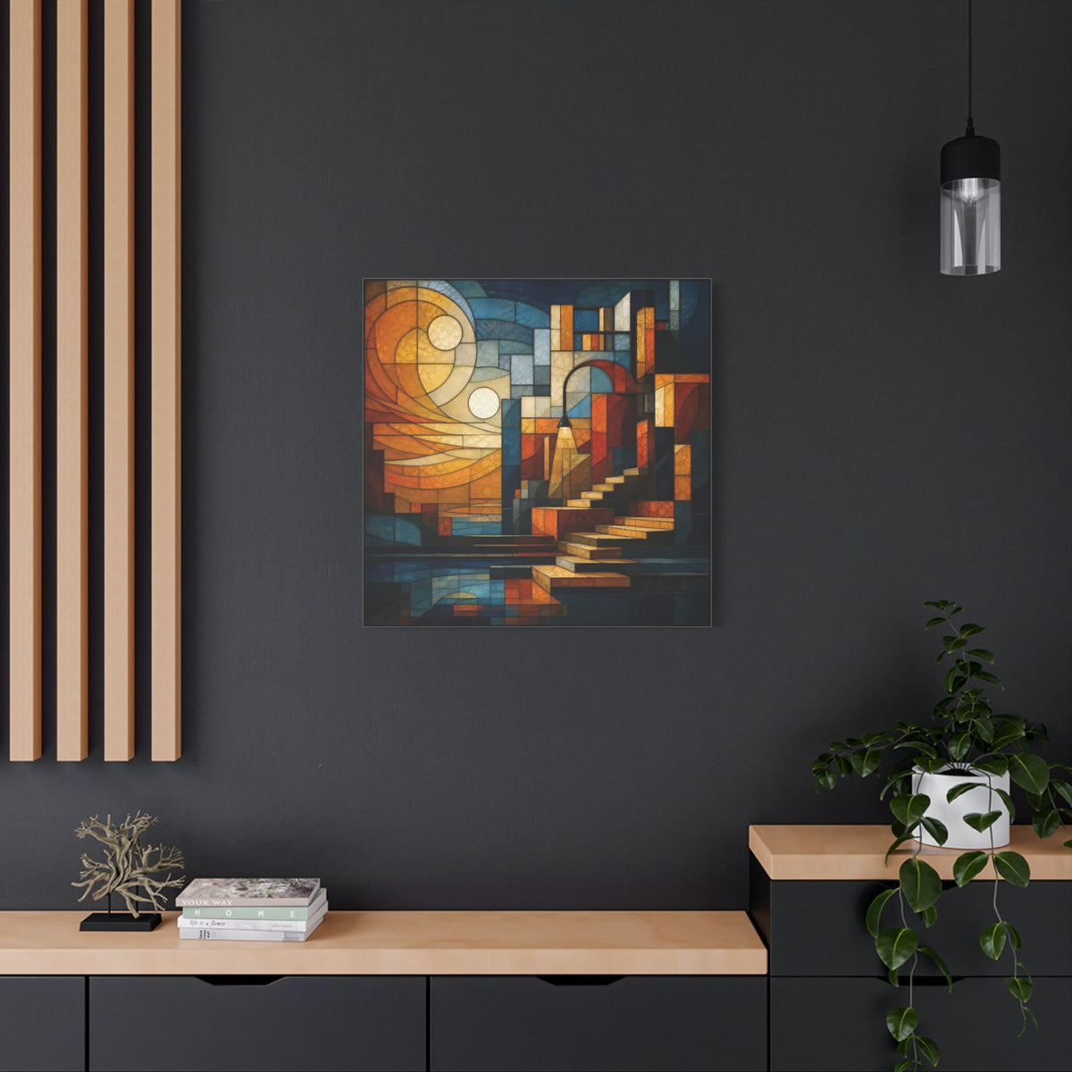 The Way Forward — Modern Architectural Stained Glass Abstract Wall Art