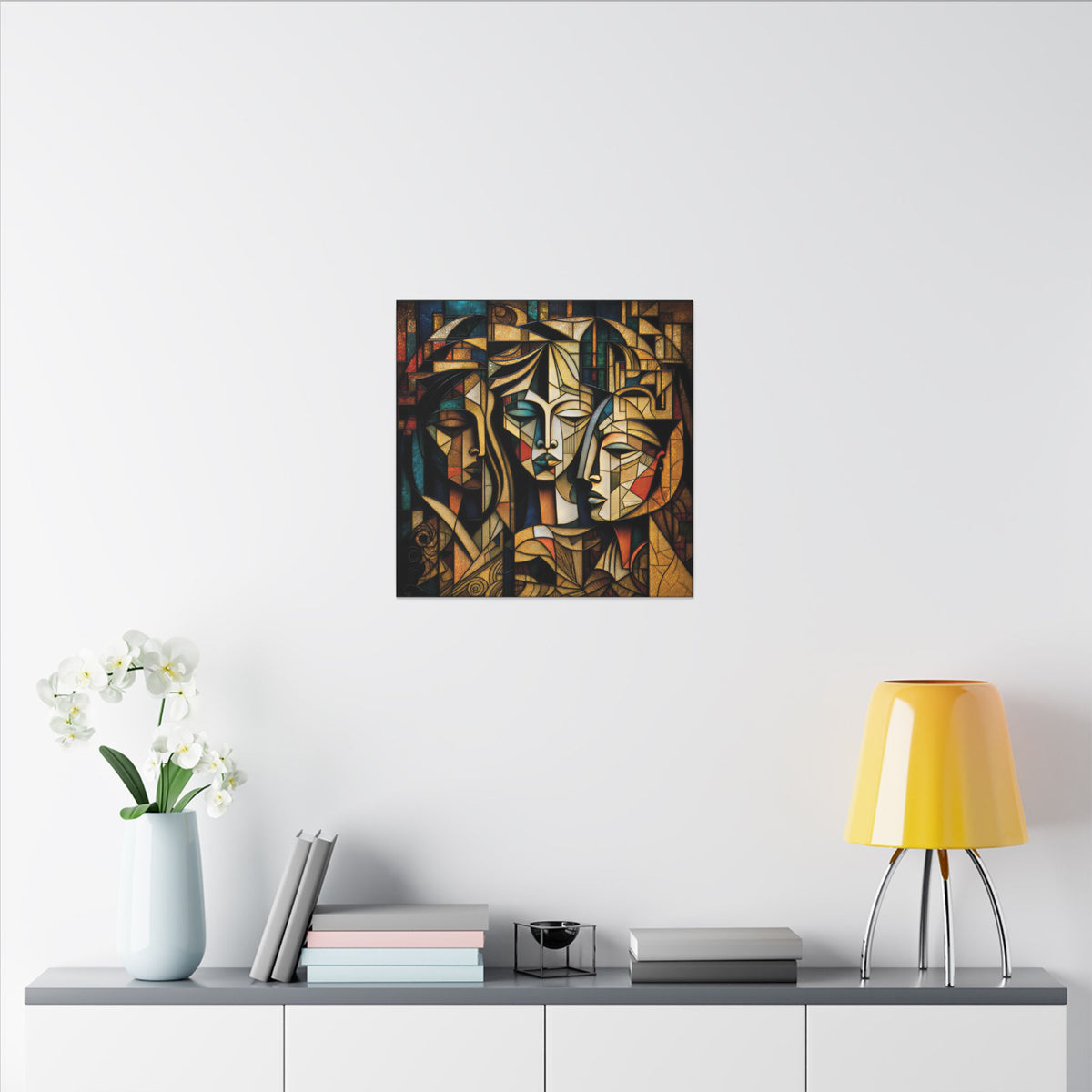 The Three Within – Cubist Triple Portrait Canvas Print