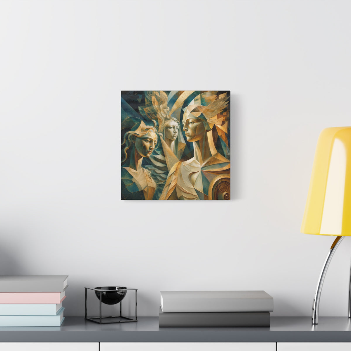 Chorus of Grace — Celestial Cubist Portrait Fine Art Print