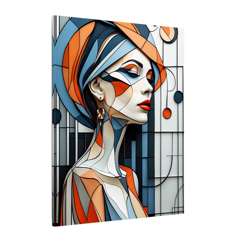 Poise in Orbit – Geometric Female Portrait Canvas Print