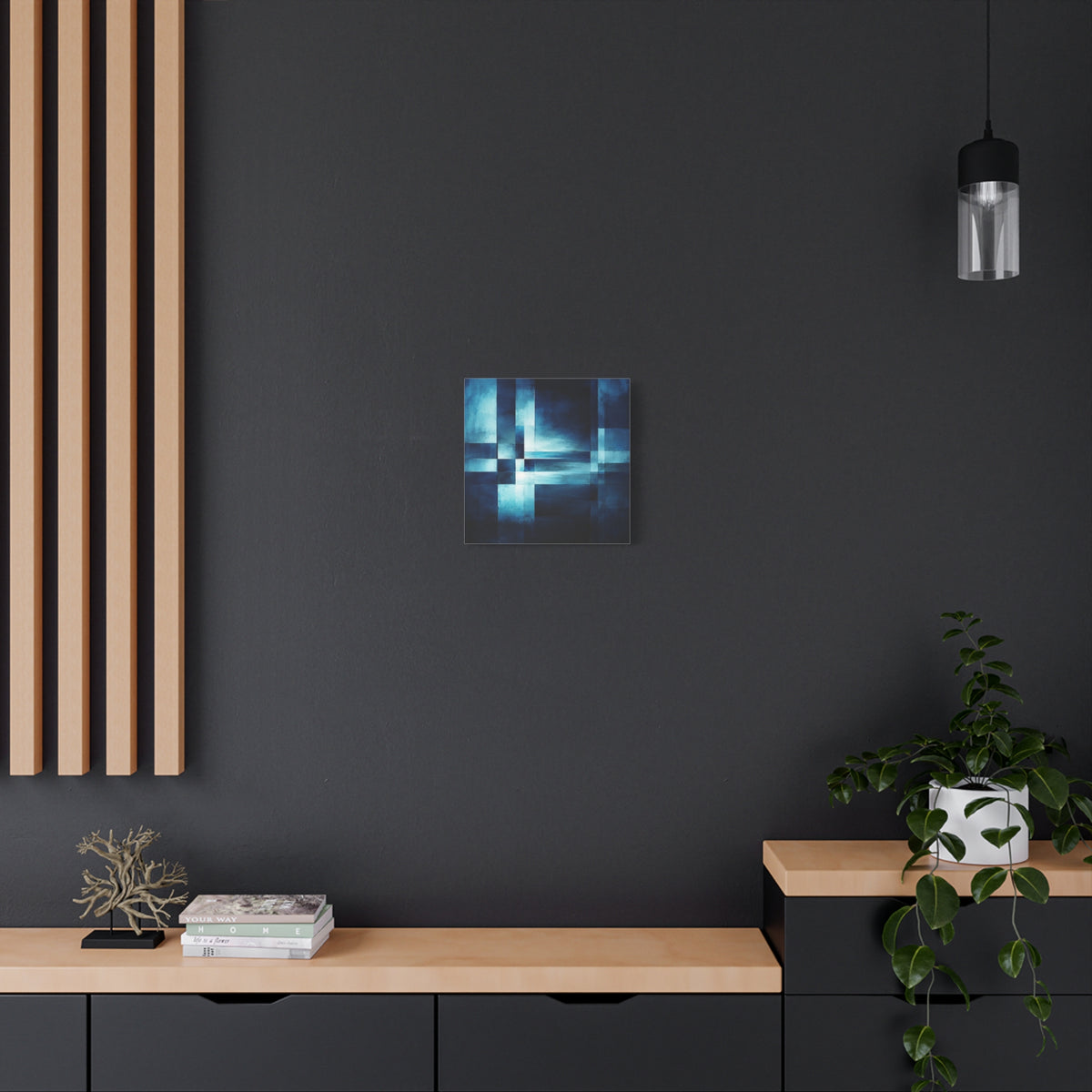Blue Interval — Geometric Nocturne Abstract Fine Art Print