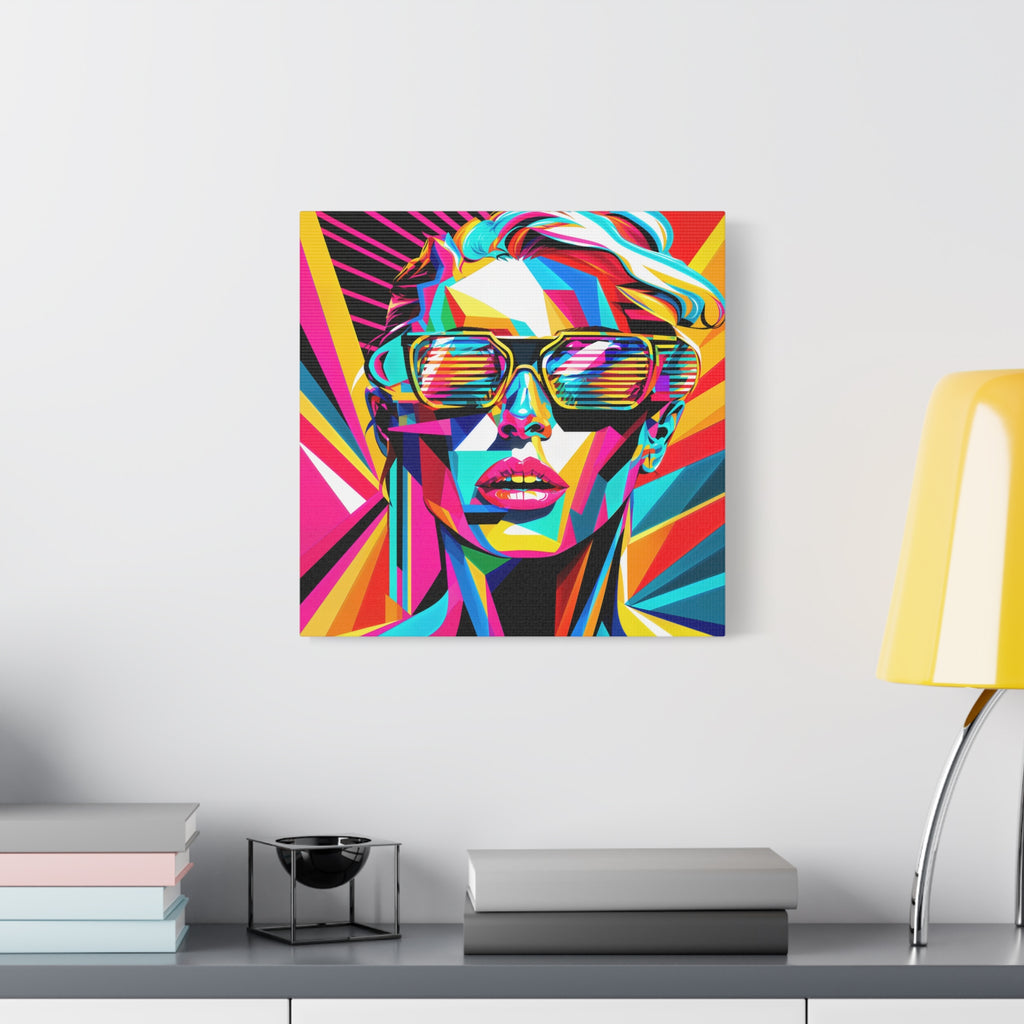 City Voltage – Neon Pop Art Portrait Canvas Print