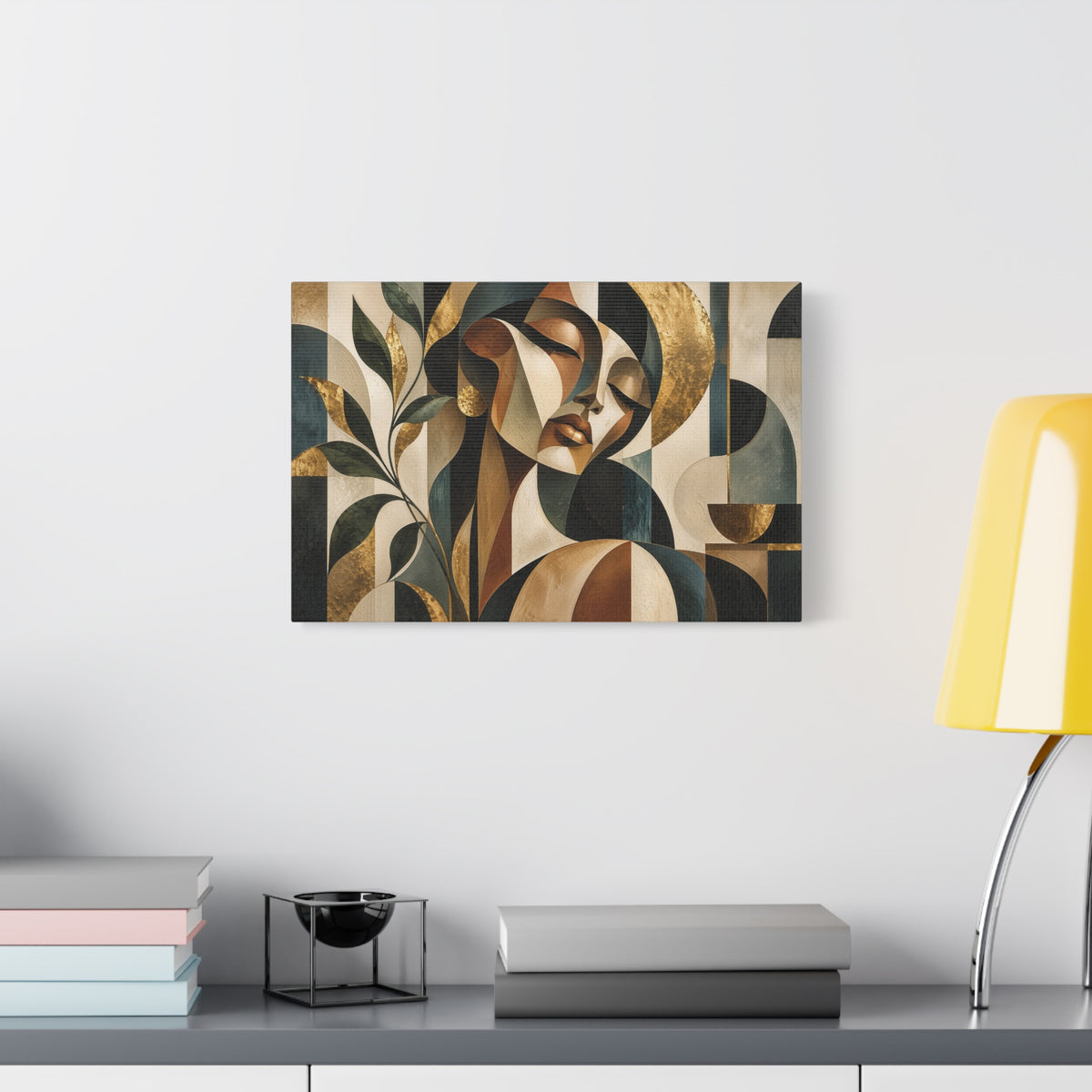 Quiet Opulence — Cubist Botanical Portrait Wall Art