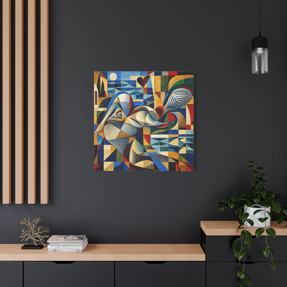 Moon Over Form — Cubist Coastal Abstract Fine Art Print