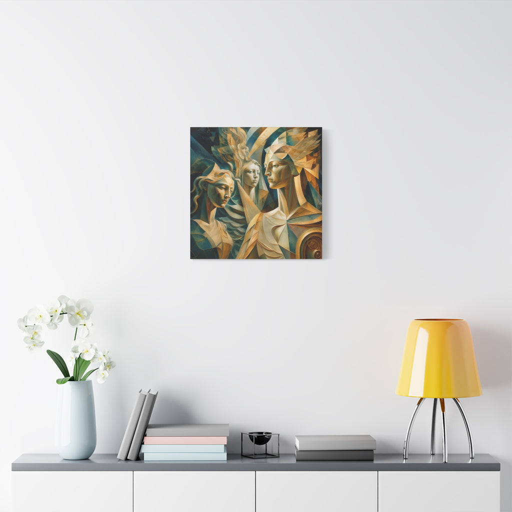 Chorus of Grace — Celestial Cubist Portrait Fine Art Print