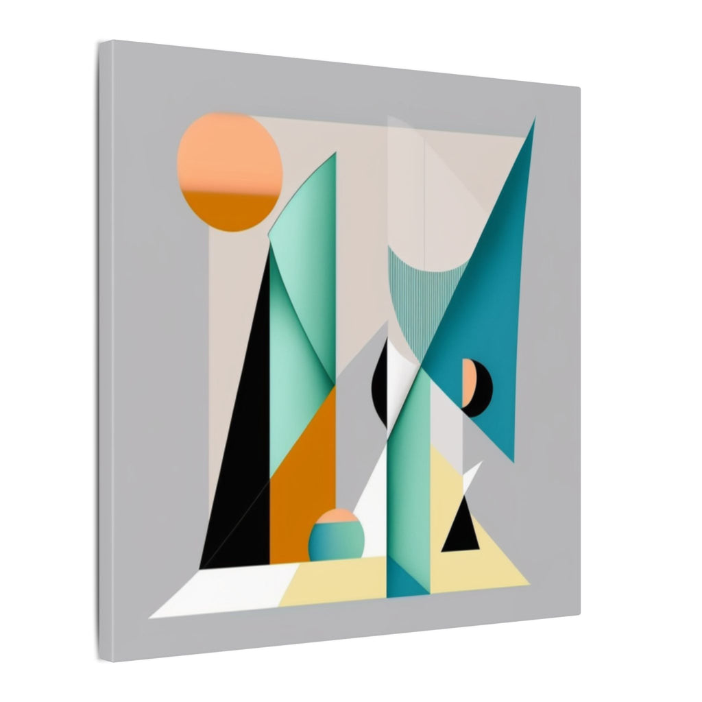Geometry at Dusk – Teal Orange Geometric Abstract Canvas Print