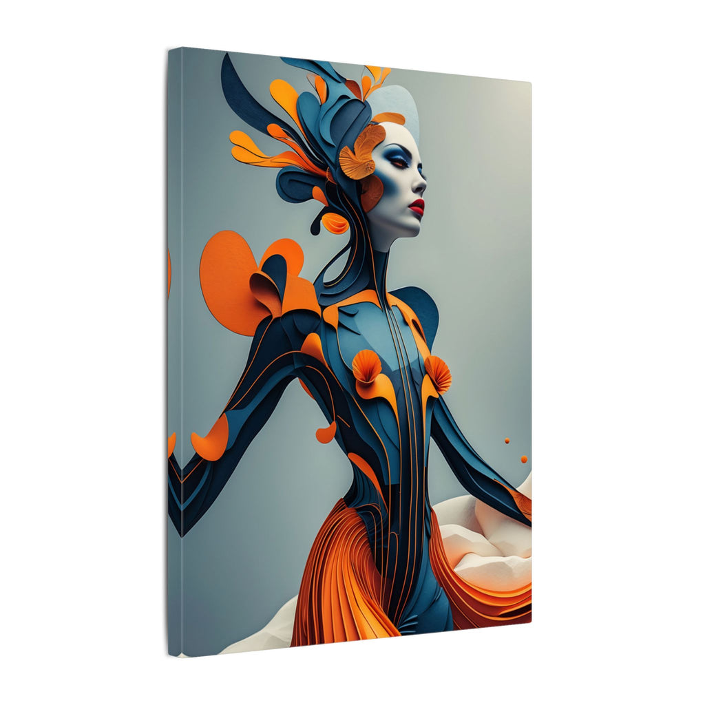 Dressed for Another World – Futuristic Fashion Portrait Canvas Print