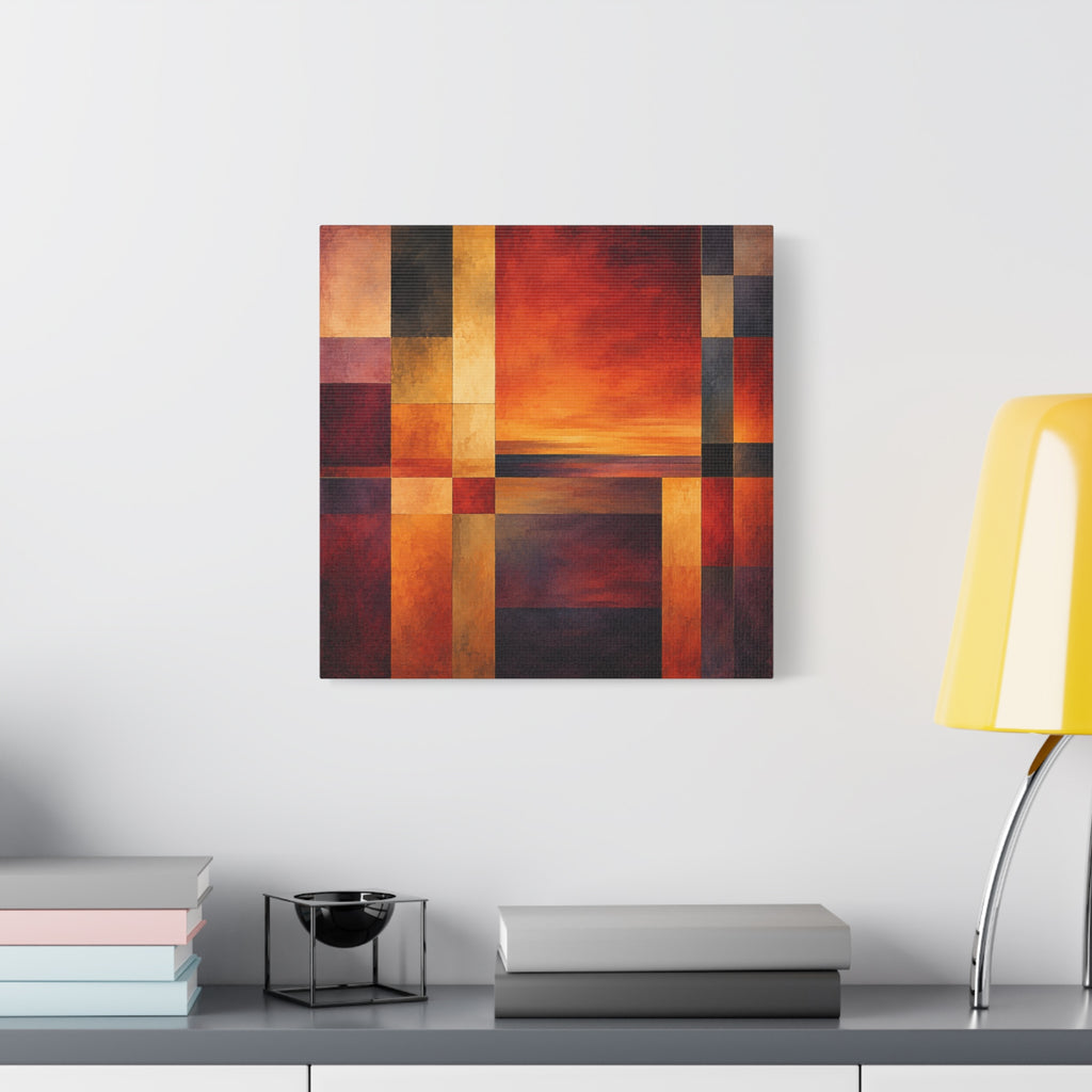 Afterglow Structure — Geometric Sunset Abstract Fine Art Print