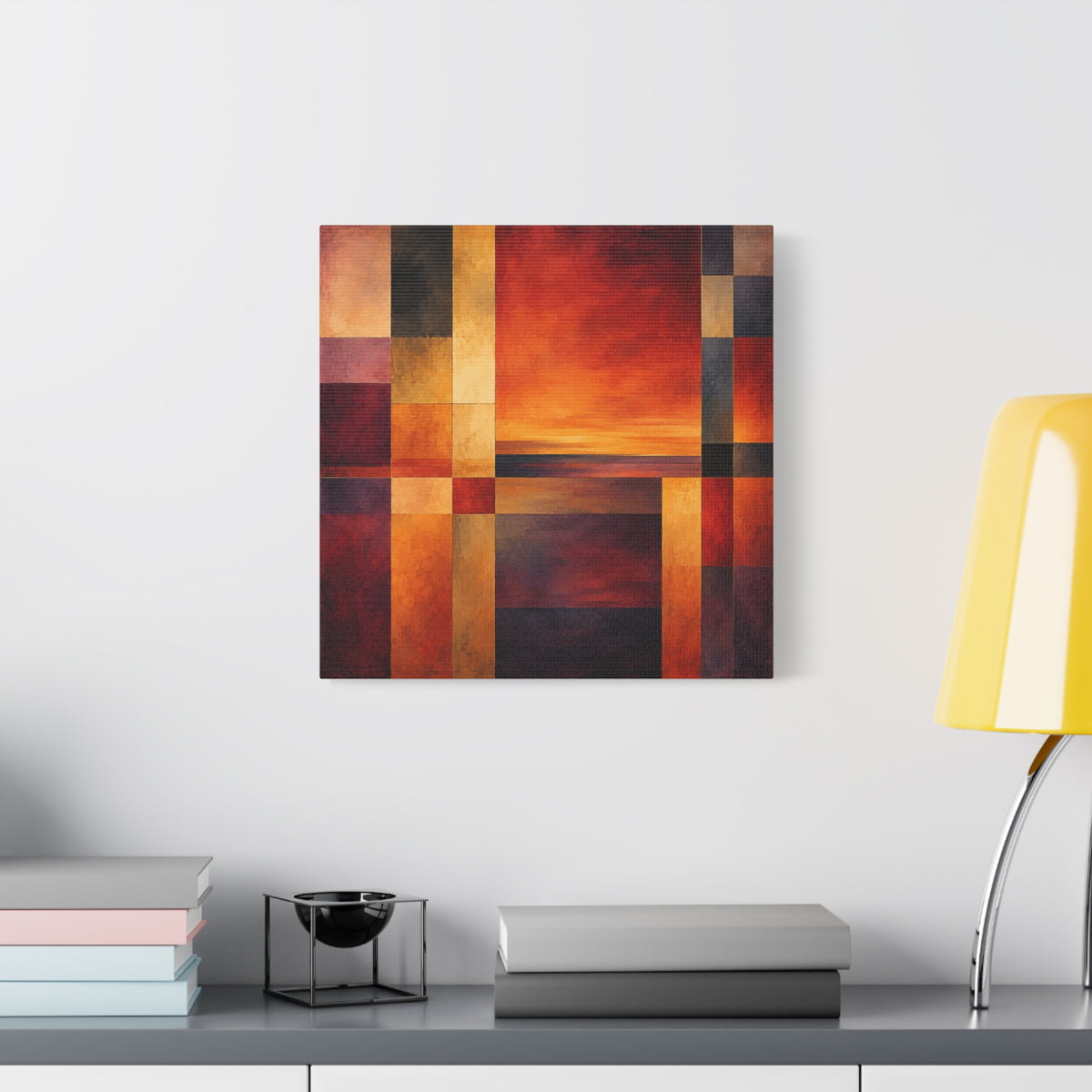 Afterglow Structure — Geometric Sunset Abstract Fine Art Print