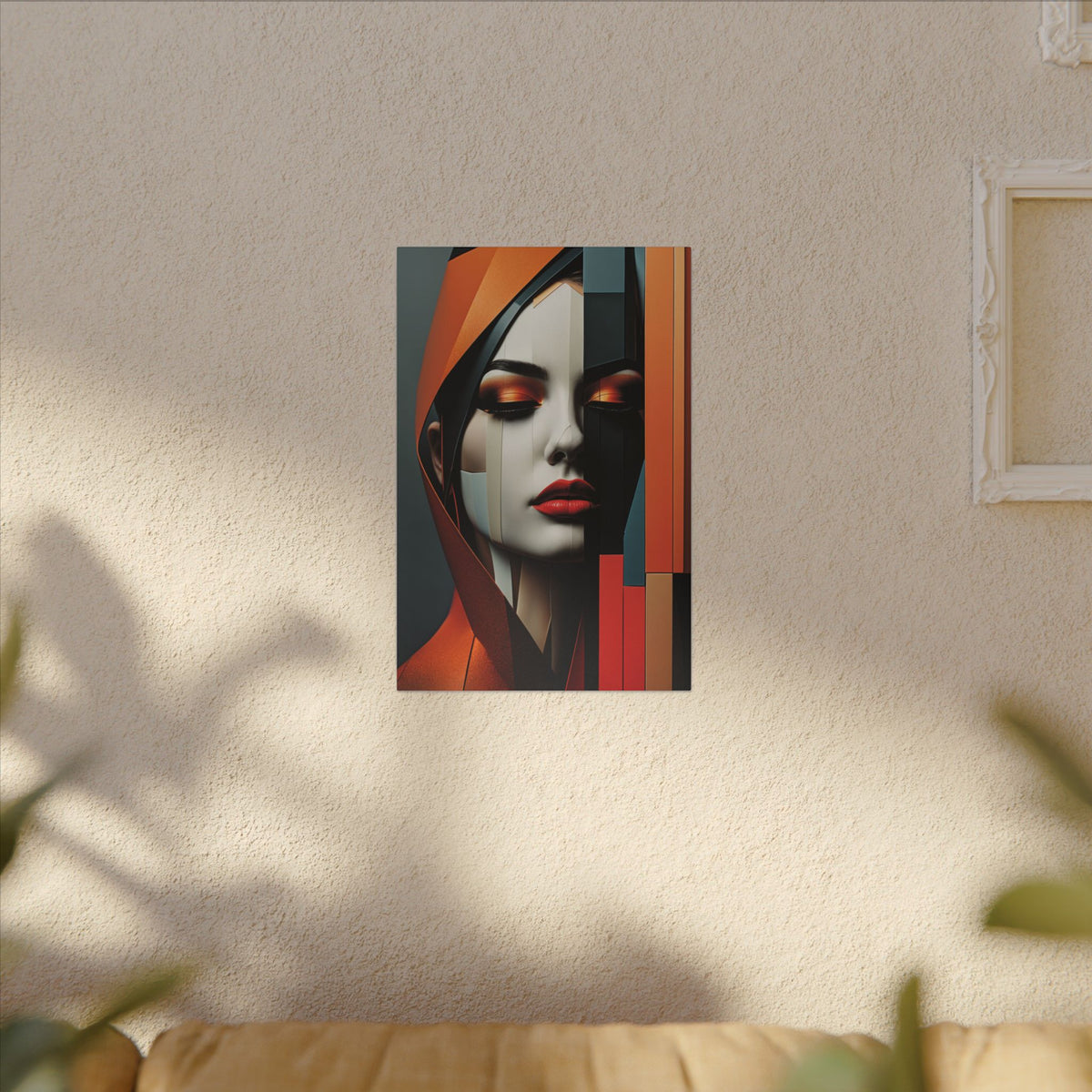 Becoming Art – Geometric Female Portrait Canvas Print