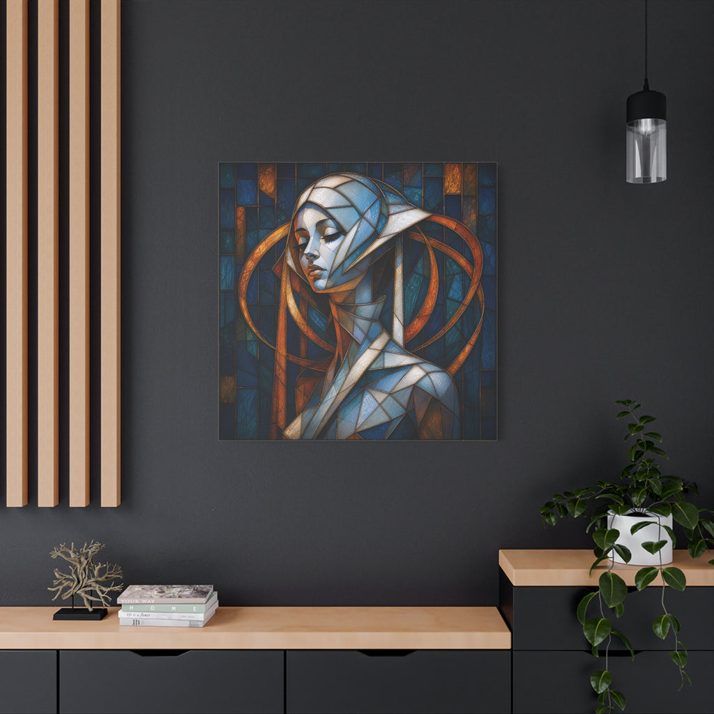 Cathedral of Her Own — Modern Stained Glass Woman Portrait Art