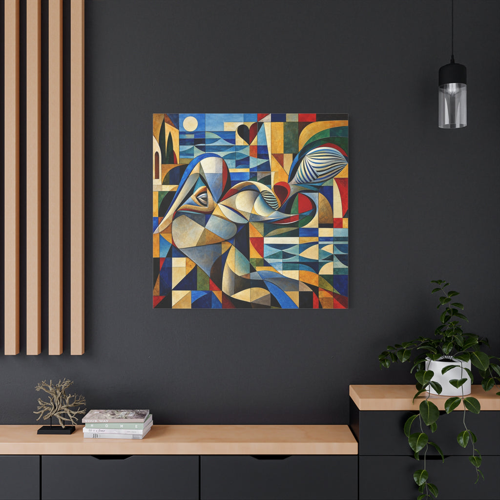Moon Over Form — Cubist Coastal Abstract Fine Art Print