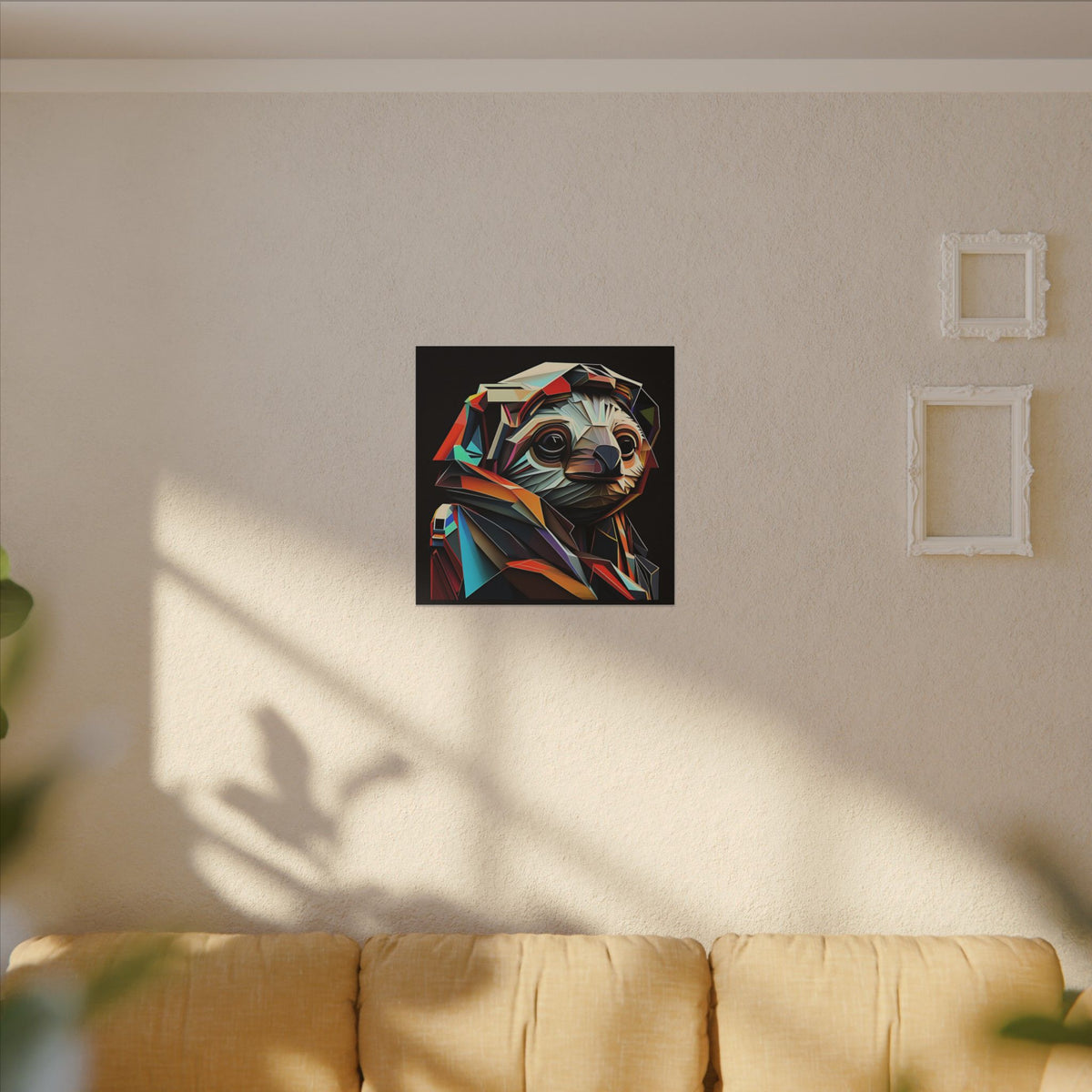 Master of Eventually – Geometric Sloth Portrait Canvas Print