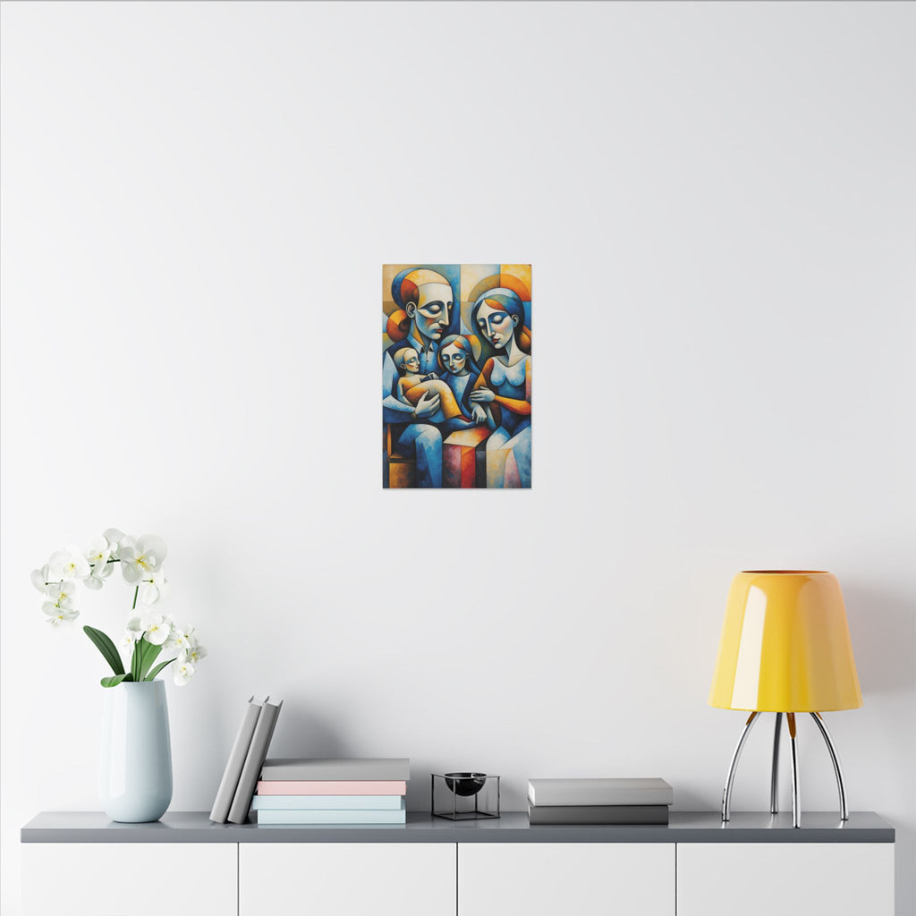 Held Together – Modern Geometric Family Portrait Canvas Print