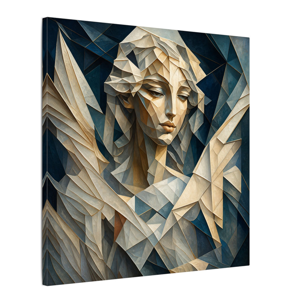 Quiet Messenger – Faceted Cubist Angel Canvas Print