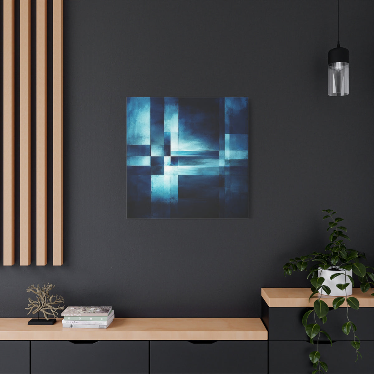 Blue Interval — Geometric Nocturne Abstract Fine Art Print